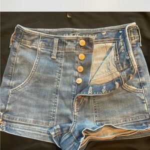 American Eagle Outfitters Blue Jean Shorts Distressed Cut-Off